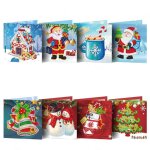 Cartes de no�l 15x15cm broderie diamant point de croix fait main facile � r�aliser soi - m�me enveloppes ...