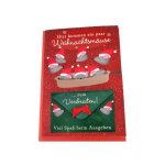 Carte de no�l - nikcorp - rouge - enveloppe paillet�e - 7x115 cm - inscriptions en allemand