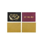 Carte de nol message dor brillant 15 cm 4 pices