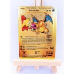 Carte pokémon - dracaufeu niveau 2 - version frnçaise - carte métallique or Carte pokémon - dracaufeu niveau 2 - version frnçaise - carte métallique or