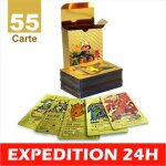 Carte pokemon franaise - pokemon - 55 cartes en francais brillantes plaques or - rare - sans doublons ...