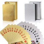 Cartes  jouer - cool - aluminium noir - impermables - bote cadeau - accents dors et argents