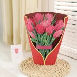 Carte pop - up cartes de voeux anniversaire bouquet de fleurs carte cadeau pour mres femme