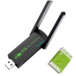 Carte rseau sans fil - adaptateur wifi usb 1300m - kingcenton - double bande 2. 4g 5. 8ghz - antennes ...