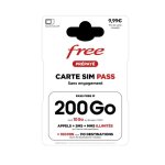 Carte sim prpaye - free - 200 go - appels / sms / mms illimits - 100 min internationales - sans engagement ...
