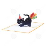 Carte de voeux 18x13cm carte danniversaire pop - up 3d amusante carte de v?ux danniversaire pour chaton ...