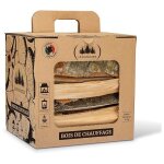 Carton 25l bois de chauffage extra sec chne / htre pour chemine pole four pizza barbecue et brasero. ...