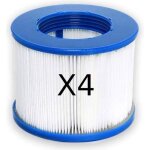 Cartouche filtre  vis aqua spa lot de 4 papier 120 plis 80 mm de hauteur 100 mm de diamtre