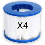 Cartouche filtre  vis - aqua spa - lot de 4 - papier 120 plis - 80 mm de hauteur - 100 mm de diamtre ...