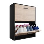 Casabel meuble chaussures - armoire rangement grande capacit 12 paires - meuble d entre couloir - noir ...