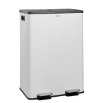 Casabel poubelle tri slectif 60 l double compartiment 2x30l acier inox blanc rectangulaire  pdales ...