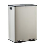 Casabel poubelle tri slectif 60 l double compartiment 2x30l acier inox gris mineral rectangulaire  ...