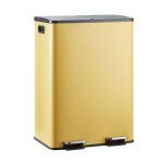 Casabel poubelle tri slectif 60 l double compartiment 2x30l acier inox ocre rectangulaire  pdales ...