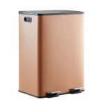 Casabel poubelle tri slectif 60 l double compartiment 2x30l acier inox terracotta rectangulaire  pdales ...