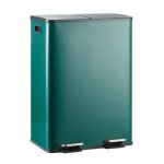Casabel poubelle tri slectif 60 l double compartiment 2x30l acier inox vert canard rectangulaire  pdales ...
