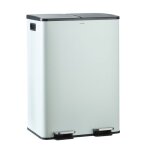 Casabel poubelle tri slectif 60 l double compartiment 2x30l acier inox vert menthe rectangulaire  pdales ...