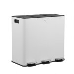 Casabel poubelle tri slectif 60 l triple compartiment 3x20l acier inox blanc rectangulaire  pdales ...