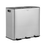 Casabel poubelle tri slectif 60 l triple compartiment 3x20l acier inox bross rectangulaire  pdales ...
