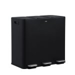 Casabel poubelle tri slectif 60 l triple compartiment 3x20l acier inox noir rectangulaire  pdales ...