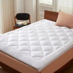 Casabel surmatelas douceur 160 x 200 cm en microfibre respirante avec liser� blanc ? ultra moelleux anti ...