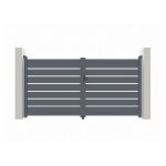 Portail battant - casanoov - vogel - 3m h. 143cm - gris - aluminium