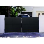 Lot portail battant et poteaux - casanoov - nali - 35m h. 140cm - noir mat - acier / 2 poteaux dario ... Lot portail battant et poteaux - casanoov - nali - 35m h. 140cm - noir mat - acier / 2 poteaux dario ...