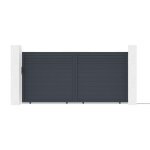 Portail coulissant - casanoov - carpatia - 4m h. 178cm - gris anthracite - aluminium