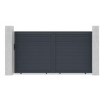 Lot portail coulissant et motorisation - casanoov - carpatia - 35m h. 178cm - gris anthracite - aluminium ...