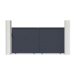 Lot portail coulissant et motorisation - casanoov - eiger - 35m h. 163cm - aluminum - gris anthracite ... Lot portail coulissant et motorisation - casanoov - eiger - 35m h. 163cm - aluminum - gris anthracite ...