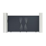 Lot portail coulissant et portillon - casanoov - veleta - 35m h. 147cm / portillon 1m h. 147cm - gris ...