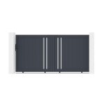 Lot portail coulissant et portillon - casanoov - giona - 3m h. 142cm / portillon 1m h. 142cm - gris anthracite ...