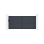 Lot portail coulissant et motorisation - casanoov - eiger - 4m h. 178cm - aluminum - gris anthracite ...
