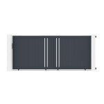 Lot portail coulissant et portillon - casanoov - giona - 4m h. 158cm / portillon 1m h. 158cm - gris anthracite ...