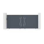 Portail coulissant - casanoov - life - 4m h. 163cm - gris anthracite - aluminium