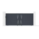 Portail coulissant - casanoov - veleta - 4m h. 163cm - gris anthracite - aluminium