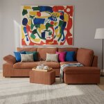 Casapy alya taille l. canapé dangle convertible orange terracotta (velours côtelé ) - l. 260 x h. 70 ... Casapy alya taille l. canapé dangle convertible orange terracotta (velours côtelé ) - l. 260 x h. 70 ...