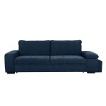 Casapy alya taille s. canap� droit convertible bleu marine (velours ) - l. 254 x h. 70 x p. 91 cm -