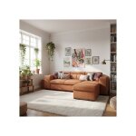 Casapy sirius taille m. canap� dangle convertible orange terracotta (velours c�tel� ) - l. 251 x h. 76 ...