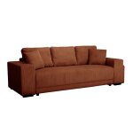 Casapy vega taille s. canap� droit convertible orange terracotta (velours c�tel� ) - l. 249 x h. 65 x ...