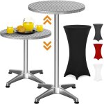 Casaria� mange debout aluminium - hauteur r�glable 70 - 115 cm grand plateau 60 cm r�sistante aux intemp�ries ...