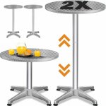 Casaria set de 2 tables de bar bistrot ronde diamtre 60 cm hauteur rglable 70 cm / 115 cm 2 en 1 en ...
