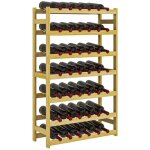 Casier � bouteilles - homcom - porte - bouteille en bois � 7 niveaux pour 42 bouteilles - 63 x 25 x 102cm ...