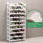 Casier  bouteilles modulable artecsis 60 bouteilles ? cave  vin en plastique 60x28x132 cm (lxlxh) blanc ...