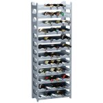 Casier  bouteilles modulable artecsis 72 bouteilles ? cave  vin en plastique 60x28x158 cm (lxlxh) gris ...