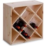 Casier range bouteille vin en bois naturel en croix pour cave et cellier a vin - meuble de rangement ...