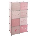 Casiers de rangement enfant  penderie  - rose 65x125 cm - rose - atmosphera createur d'interieur