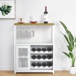 Casier  vin - promiracal - tagre  vin - 12 bouteilles - porte - verres 6 - design scandinave