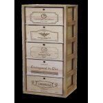 Casier � vin s�rie godello en pin clair 5 caisses sur tablettes coulissantes
