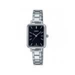 Montre femme - casio - classique - cadran noir - bracelet acier inoxydable - tanche 3 atm