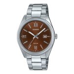 Montre classique - casio - modle homme - fond marron - etanchit 50 m - quartz